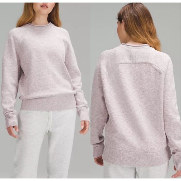 lululemon athletica Sweaters - NWOT Lululemon Boxy Cotton-Blend Sweater in Bone/Natural Ivory/Rhino Grey/Velvet